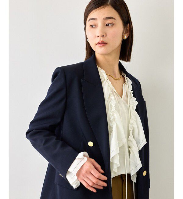 ROPE「【J'aDoRe・一部店舗限定サイズ】2WAYラッフルフリルブラウス(襟取り外し可能 )/イージーケア」|シャツ・ブラウス|