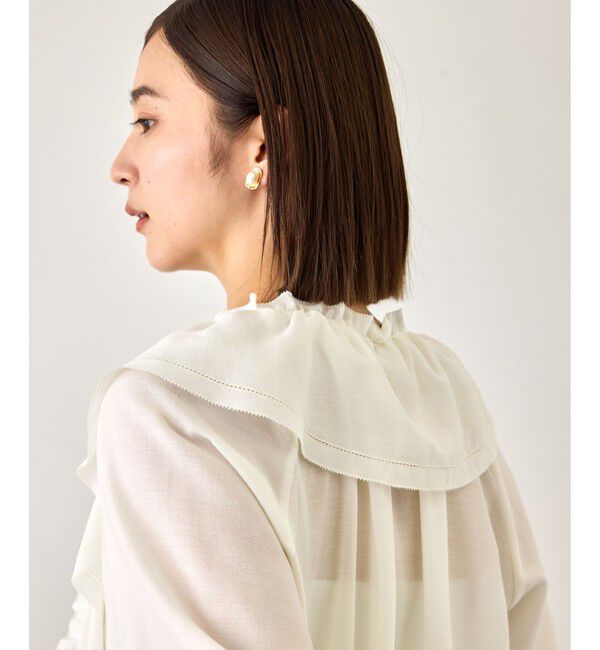 ROPE「【J'aDoRe・一部店舗限定サイズ】2WAYラッフルフリルブラウス(襟取り外し可能 )/イージーケア」|シャツ・ブラウス|