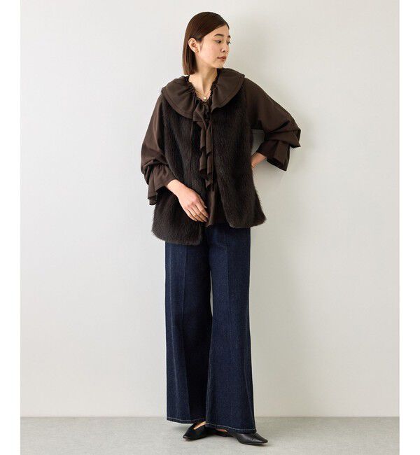 ROPE「【J'aDoRe・一部店舗限定サイズ】2WAYラッフルフリルブラウス(襟取り外し可能 )/イージーケア」|シャツ・ブラウス|