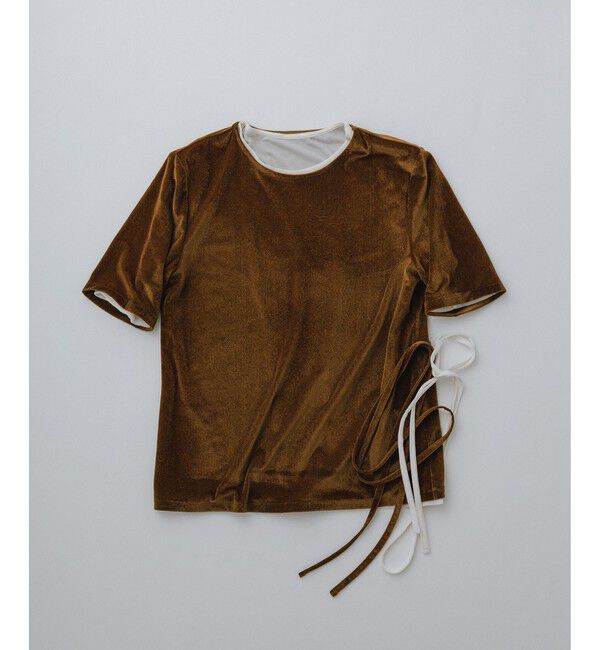 ROPE「【J'aDoRe・一部店舗限定サイズ】紐チョーカー付きシアーベロアTシャツ/イージーケア」|Tシャツ・カットソー|