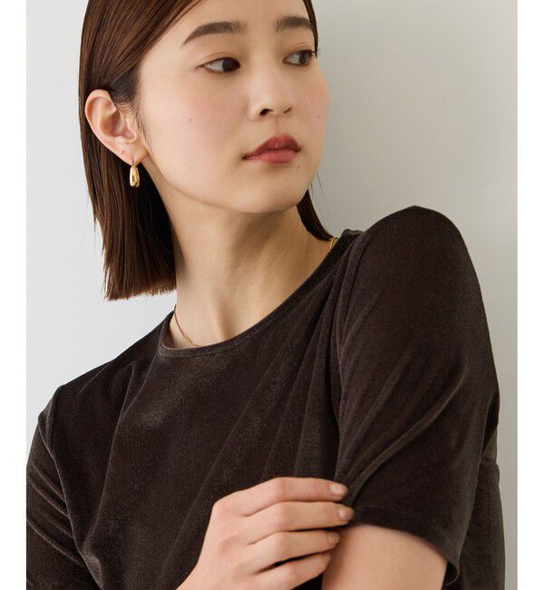 ROPE「【J'aDoRe・一部店舗限定サイズ】紐チョーカー付きシアーベロアTシャツ/イージーケア」|Tシャツ・カットソー|