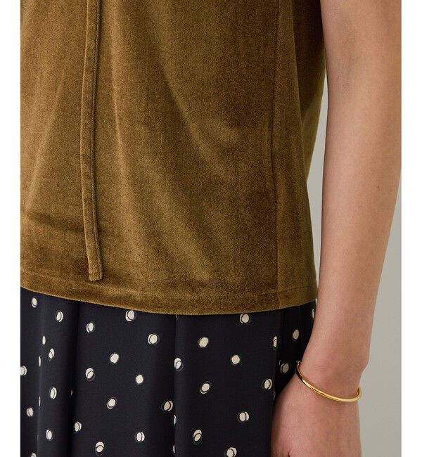 ROPE「【J'aDoRe・一部店舗限定サイズ】紐チョーカー付きシアーベロアTシャツ/イージーケア」|Tシャツ・カットソー|