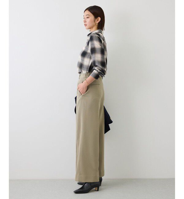 ROPE「【J'aDoRe・一部店舗限定サイズ】ボウタイ付きシアーチェックシャツブラウス(取り外し可能 )/イージーケア」|シャツ・ブラウス|
