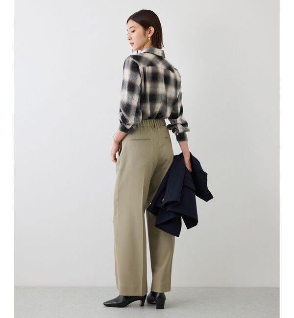 ROPE「【J'aDoRe・一部店舗限定サイズ】ボウタイ付きシアーチェックシャツブラウス(取り外し可能 )/イージーケア」|シャツ・ブラウス|