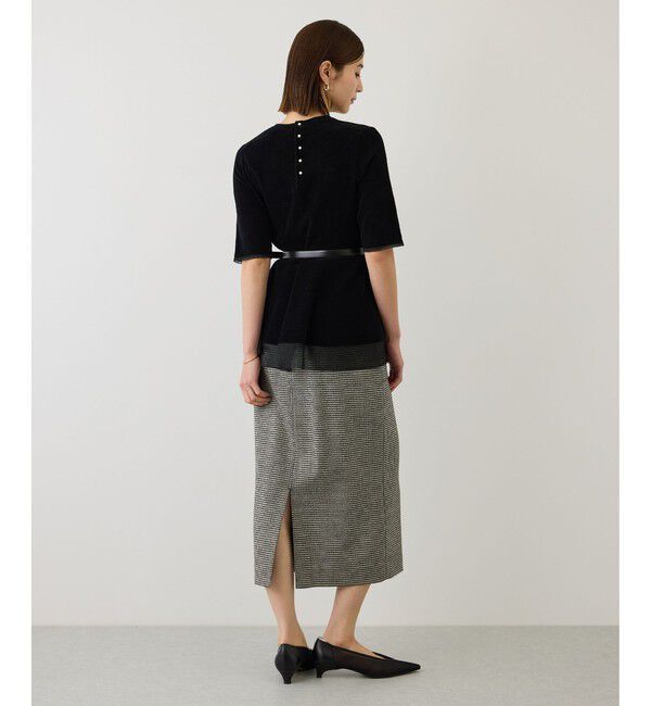 ROPE「【J'aDoRe・一部店舗限定サイズ】コットンモールパール釦ペプラムプルオーバー/イージーケア」|ニット・セーター|