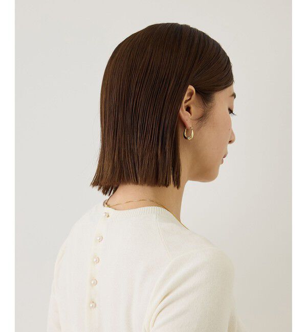 ROPE「【J'aDoRe・一部店舗限定サイズ】コットンモールパール釦ペプラムプルオーバー/イージーケア」|ニット・セーター|