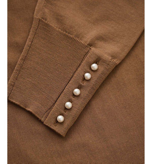 ROPE「【J'aDoRe・一部店舗限定サイズ】メリノウール袖パールハイネックニット/アンサンブル対応・イージーケア」|ニット・セーター|