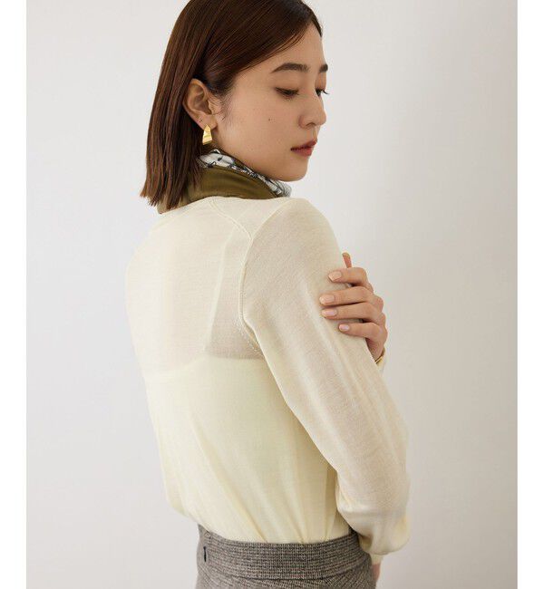 ROPE「【J'aDoRe・一部店舗限定サイズ】メリノウール袖パールハイネックニット/アンサンブル対応・イージーケア」|ニット・セーター|