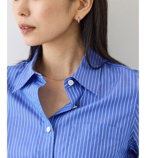 ROPE「【J'aDoRe・一部店舗限定サイズ】先染めコットンストライプシャツ/イージーケア」|シャツ・ブラウス|