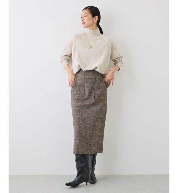 ROPE「【J'aDoRe・一部店舗限定サイズ】ウールフォックスラメハイネックニット(サイドスリット入り)」|ニット・セーター|
