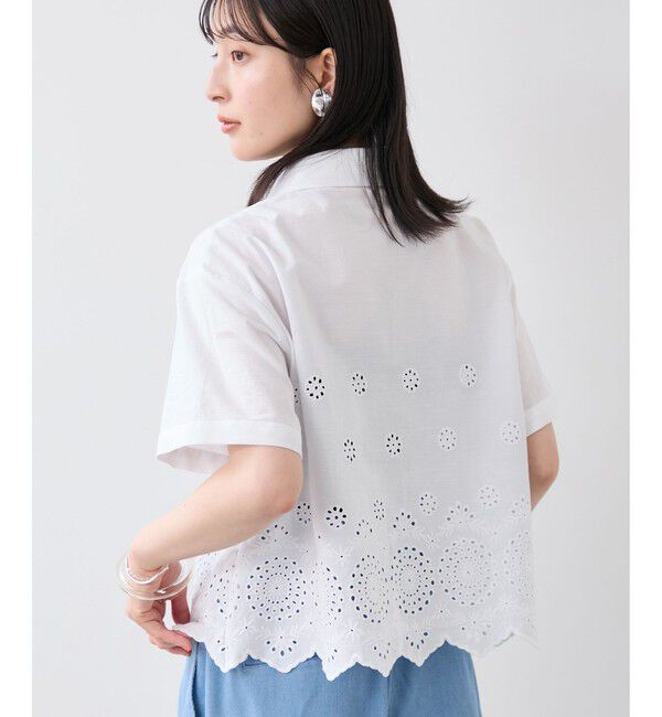 VIS「カットワークハーフスリーブシャツ」|シャツ・ブラウス|