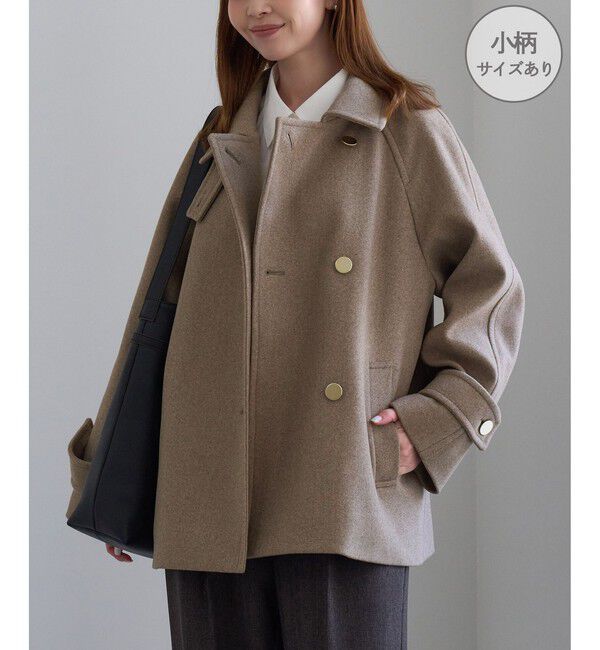 Rope&rsquo;Picnic「【WEB限定カラー】ジャージーメルトン 金ボタンミドル丈コート/低身長・小柄さんサイズ有り」|その他|ブラウン(20)