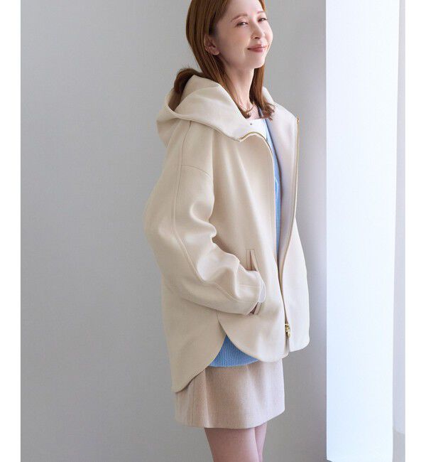Rope&rsquo;Picnic「ジャージーメルトン ジップアップフーデッドコート/無地＆ヘリンボーン・リンクコーデ」|その他|