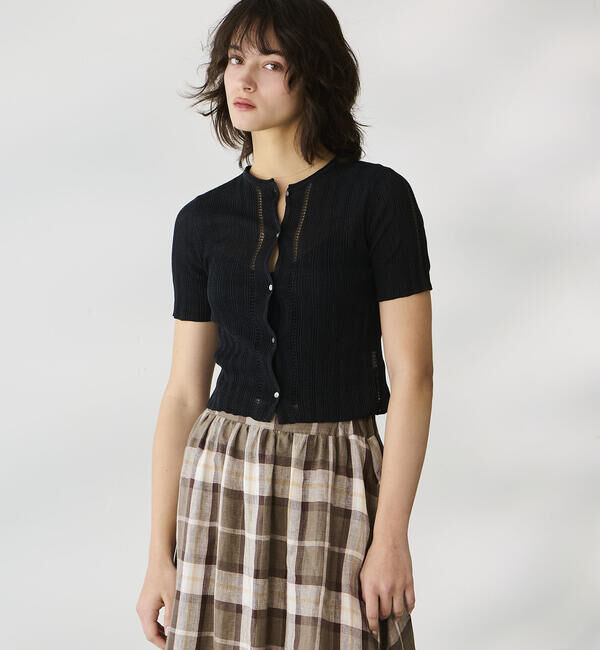  「WALANCE | ペーパーリブニット 2WAYニット WOMEN」|ニット・セーター|BLACK