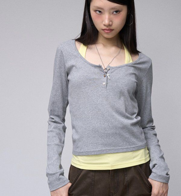  「【SLOPPY】 ヘンリーネックL/Sトップス」|Tシャツ・カットソー|