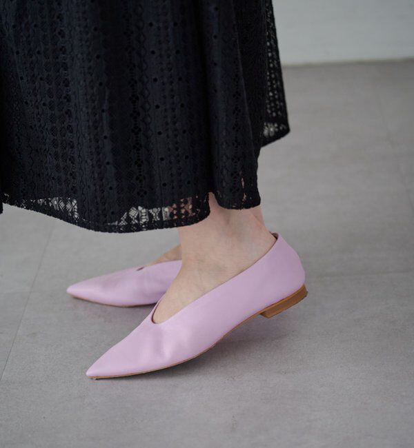  「【再入荷】ポインテッドレザーシューズ」|パンプス|