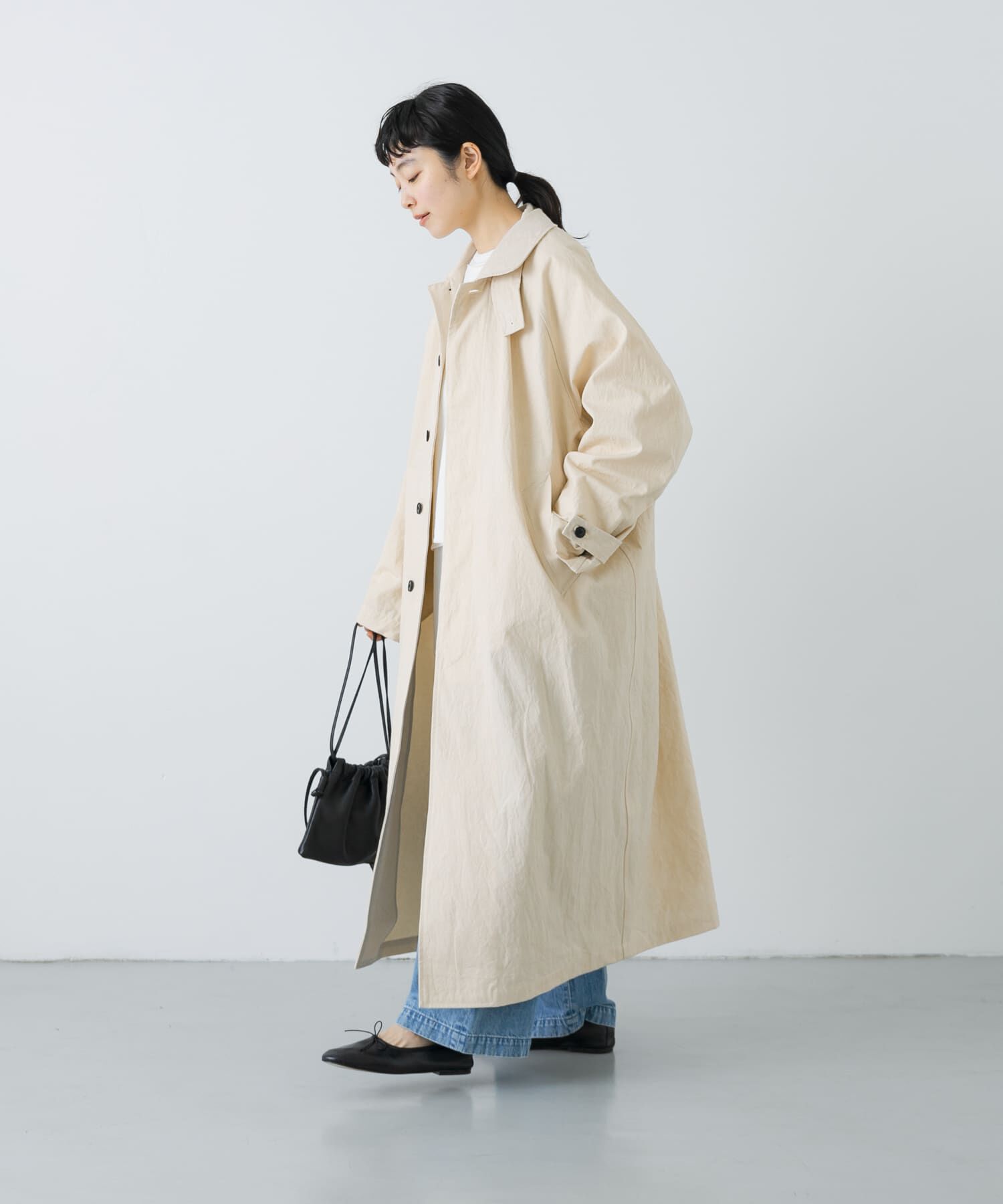 かぐれ「『ユニセックス』コットンステンカラーコート」|ステンカラーコート|