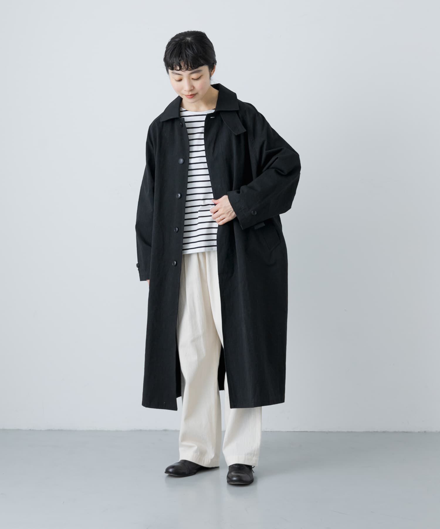 かぐれ「『ユニセックス』コットンステンカラーコート」|ステンカラーコート|