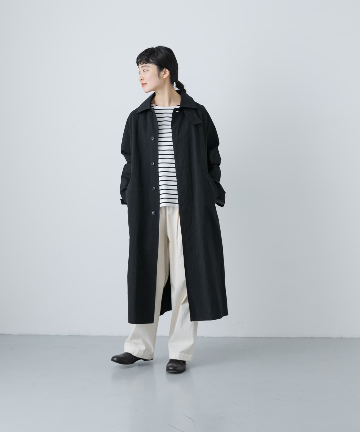 かぐれ「『ユニセックス』コットンステンカラーコート」|ステンカラーコート|