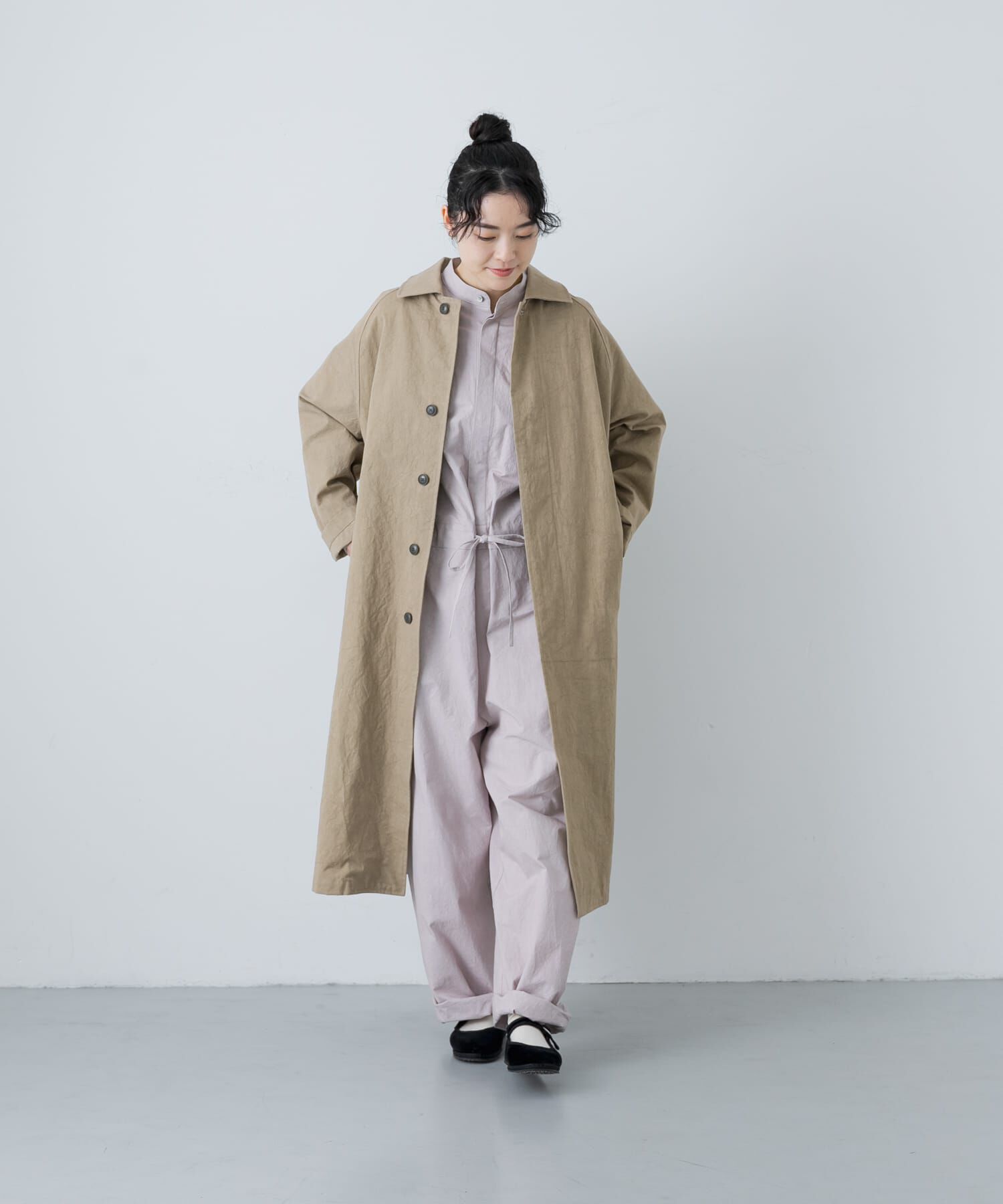 かぐれ「『ユニセックス』コットンステンカラーコート」|ステンカラーコート|