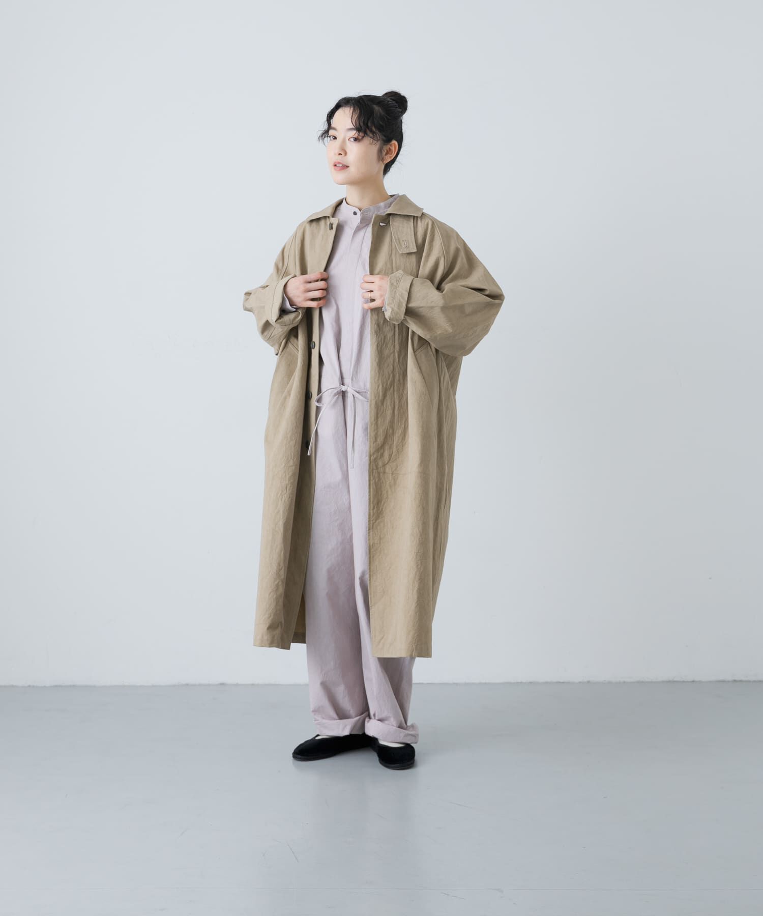 かぐれ「『ユニセックス』コットンステンカラーコート」|ステンカラーコート|