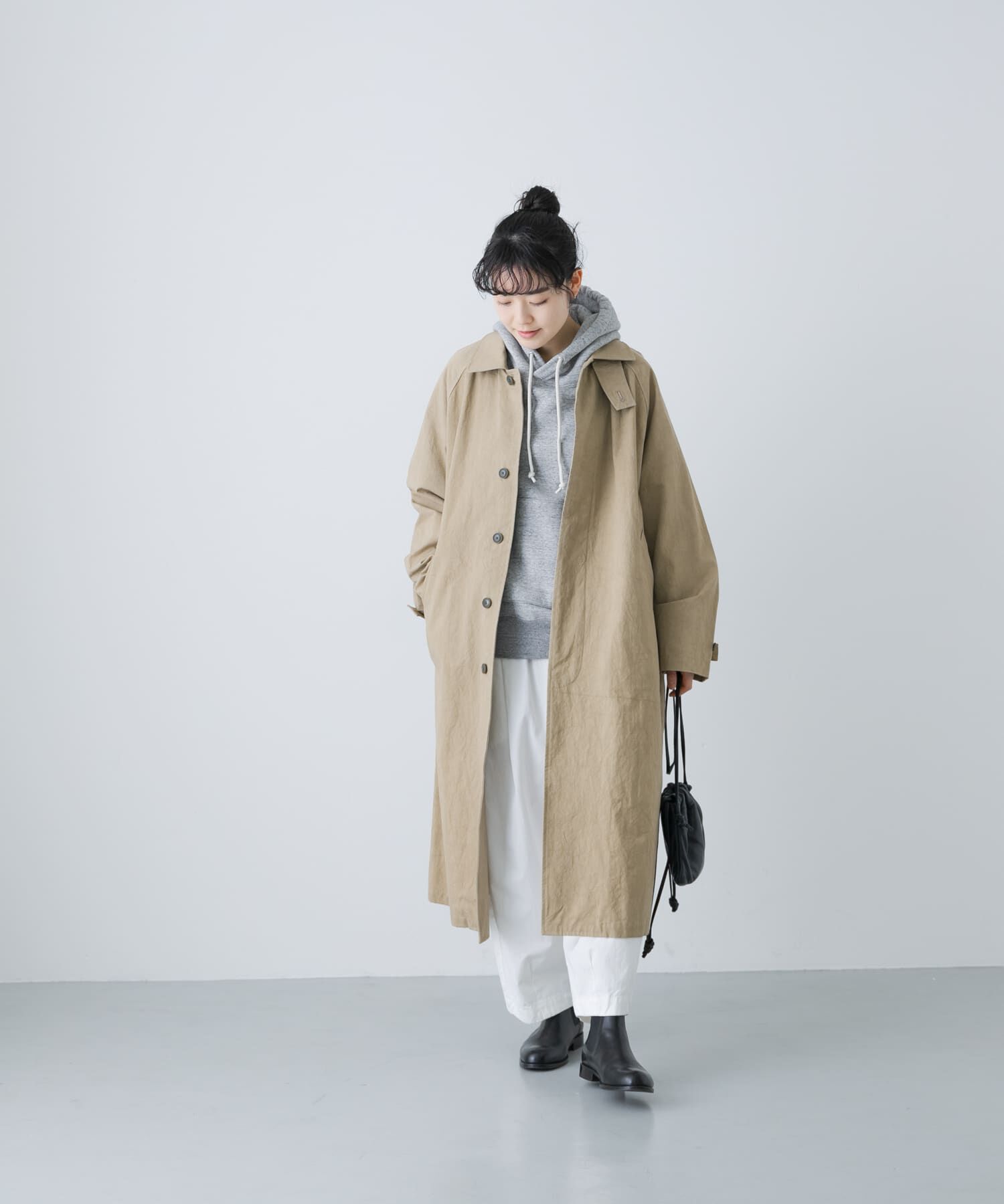 かぐれ「『ユニセックス』コットンステンカラーコート」|ステンカラーコート|