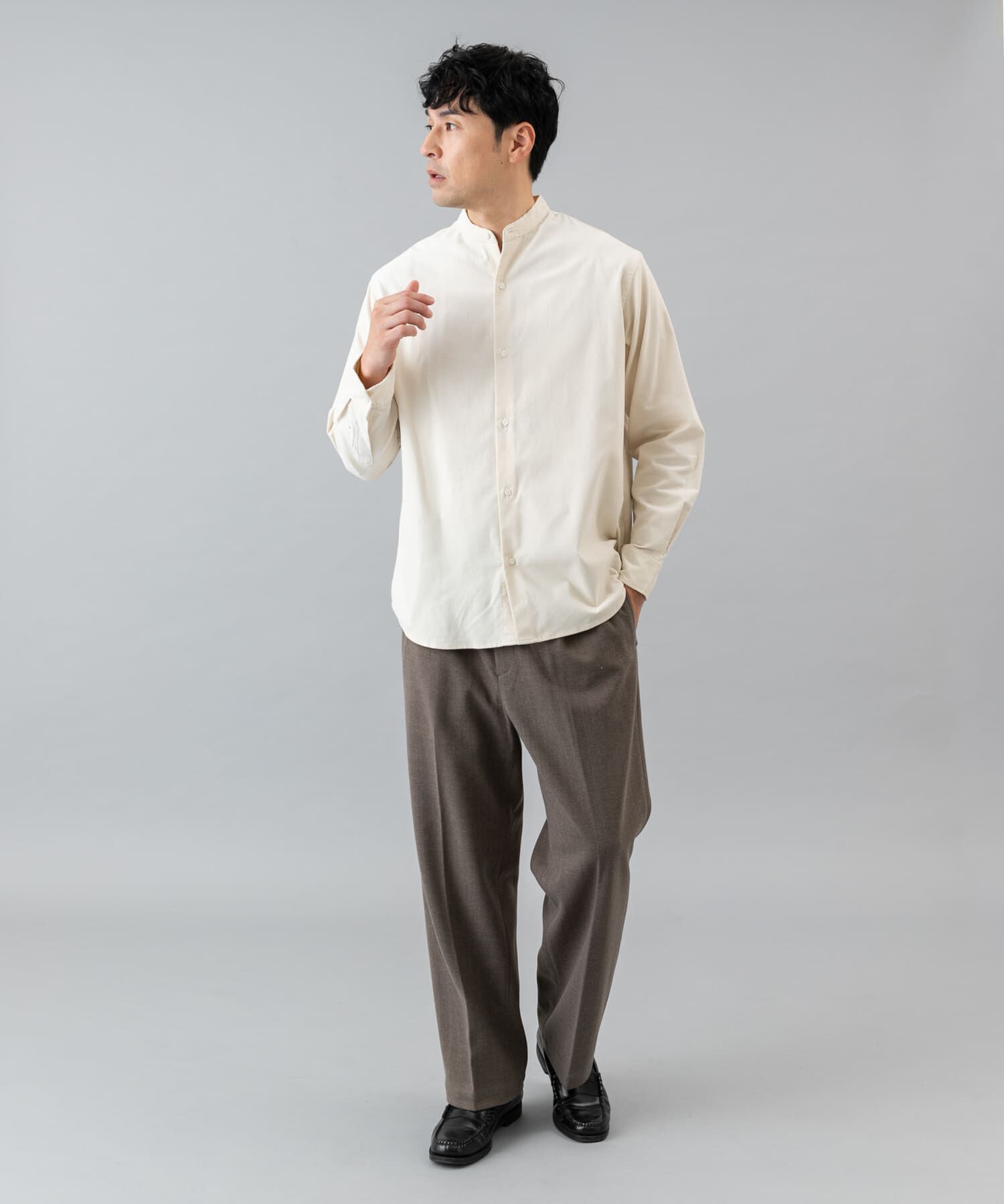 URBAN RESEARCH ROSSO「アーバンリラックスコーデュロイバンドシャツ」|シャツ・ブラウス|