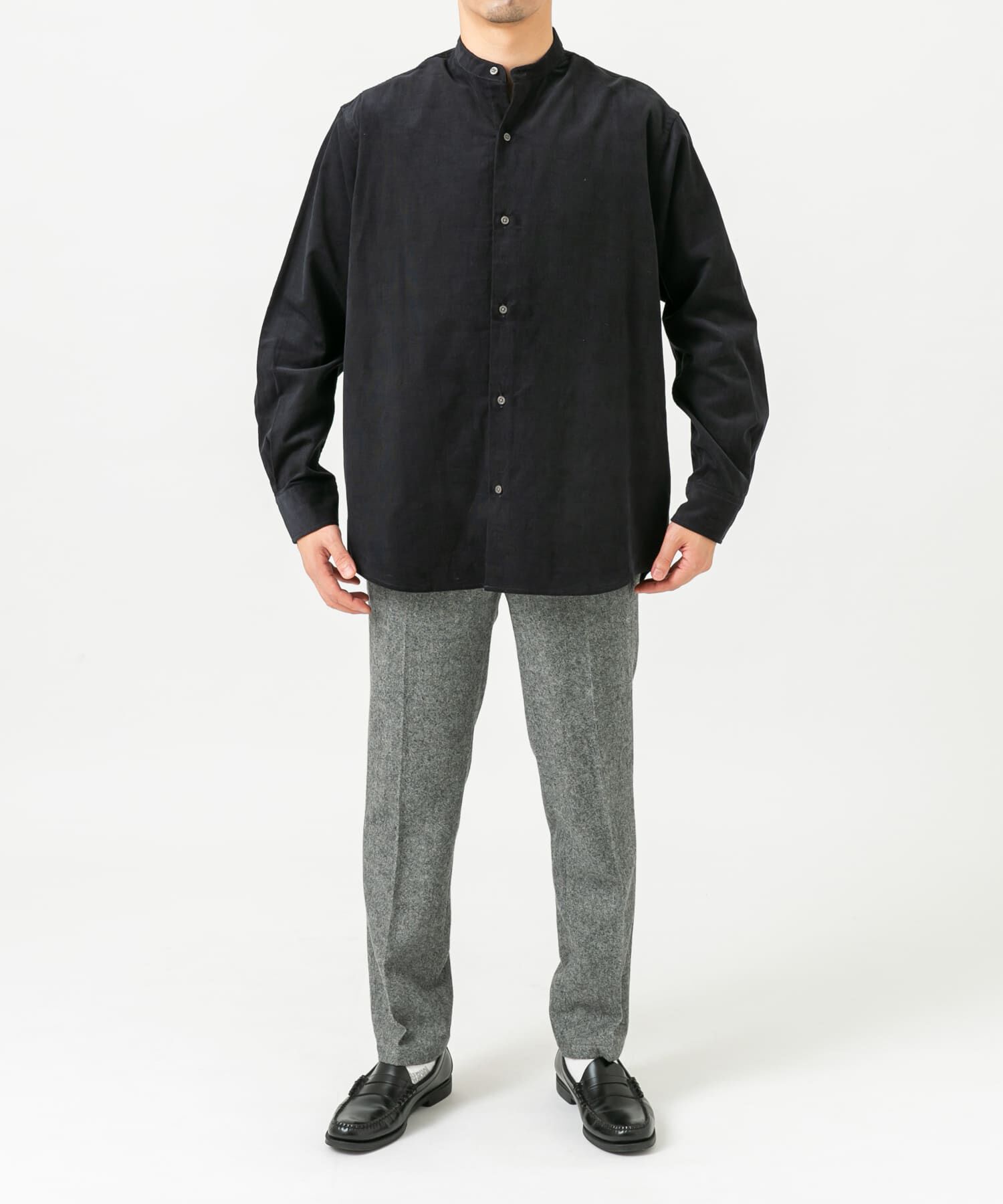 URBAN RESEARCH ROSSO「アーバンリラックスコーデュロイバンドシャツ」|シャツ・ブラウス|