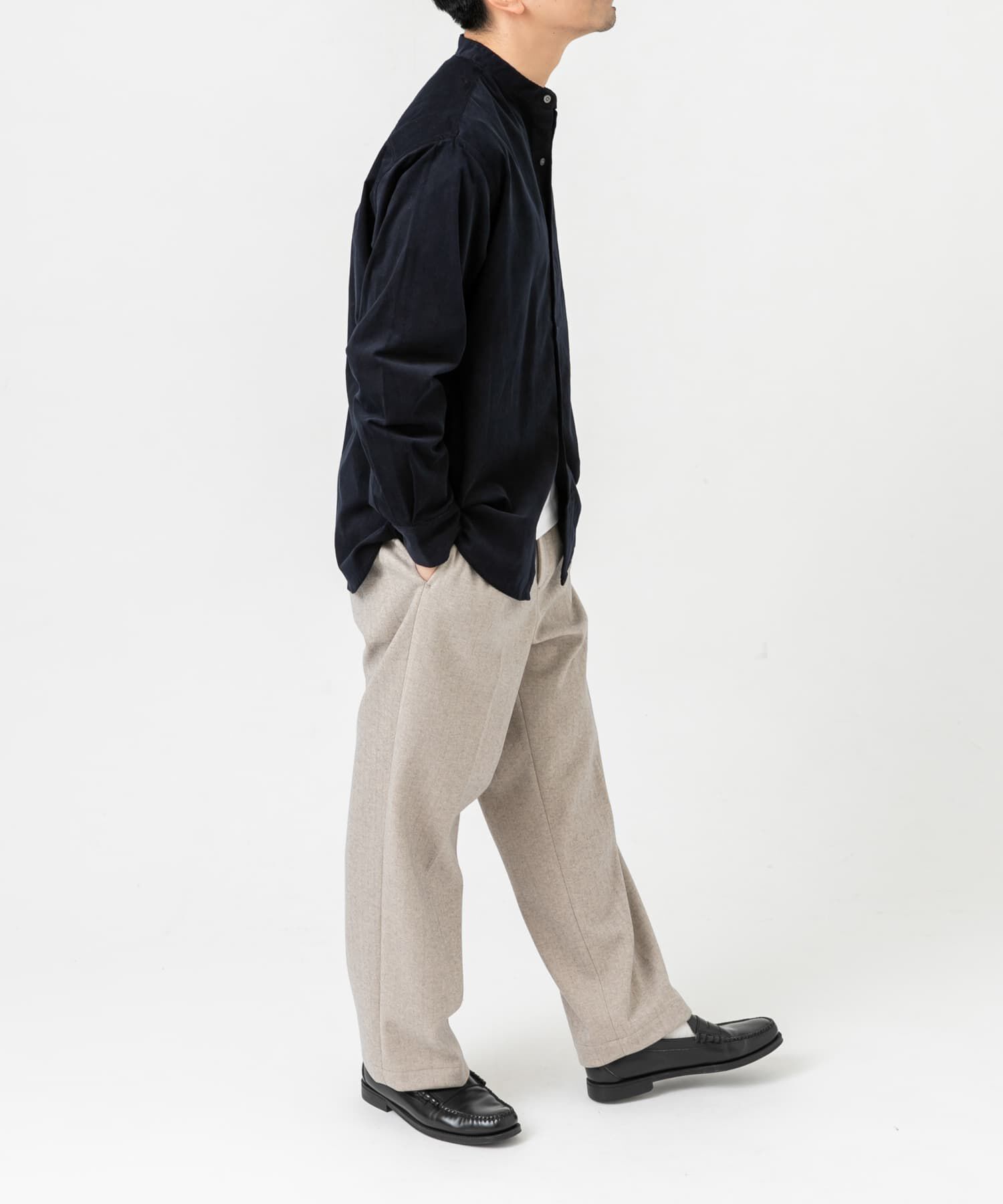 URBAN RESEARCH ROSSO「アーバンリラックスコーデュロイバンドシャツ」|シャツ・ブラウス|