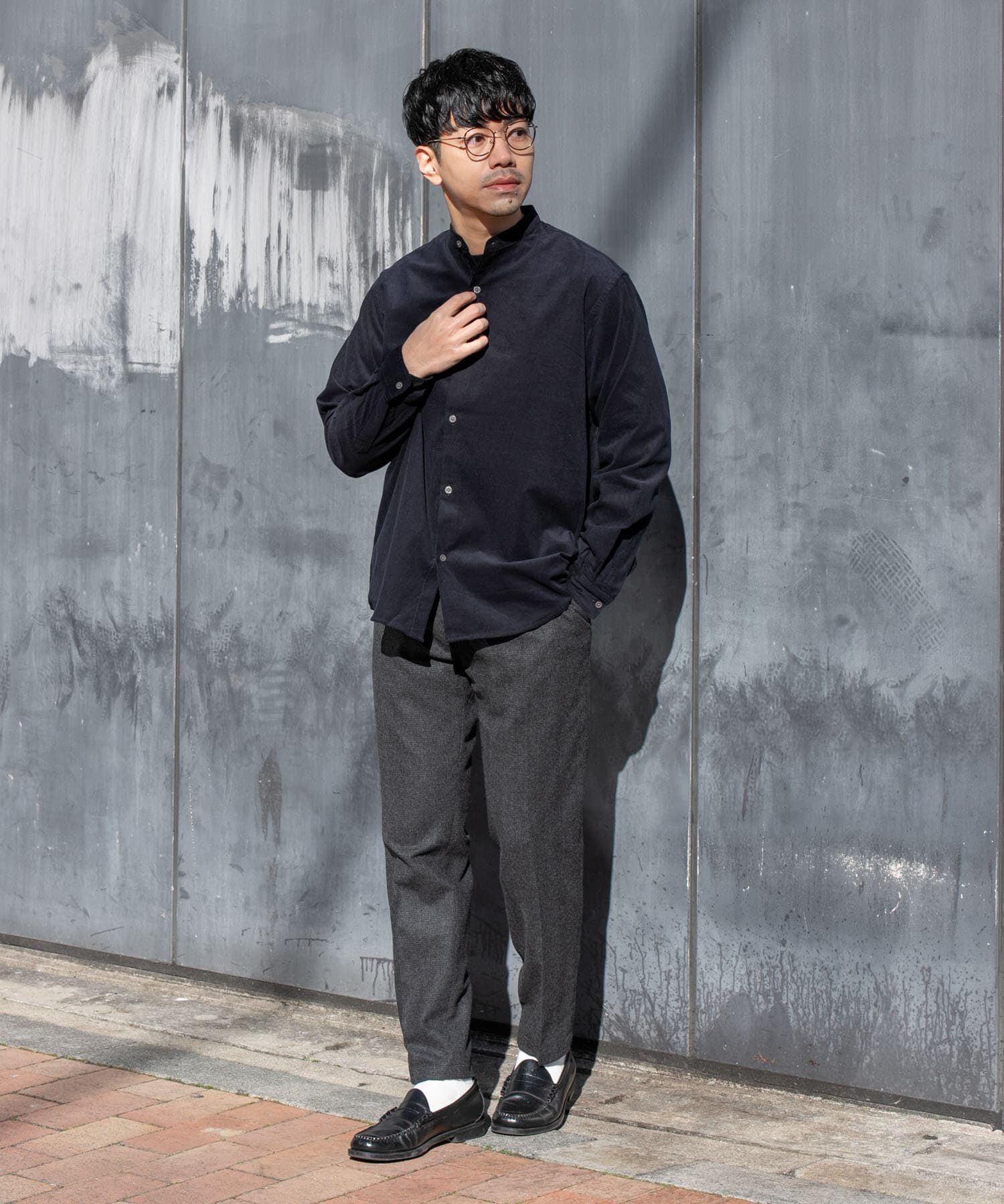 URBAN RESEARCH ROSSO「アーバンリラックスコーデュロイバンドシャツ」|シャツ・ブラウス|
