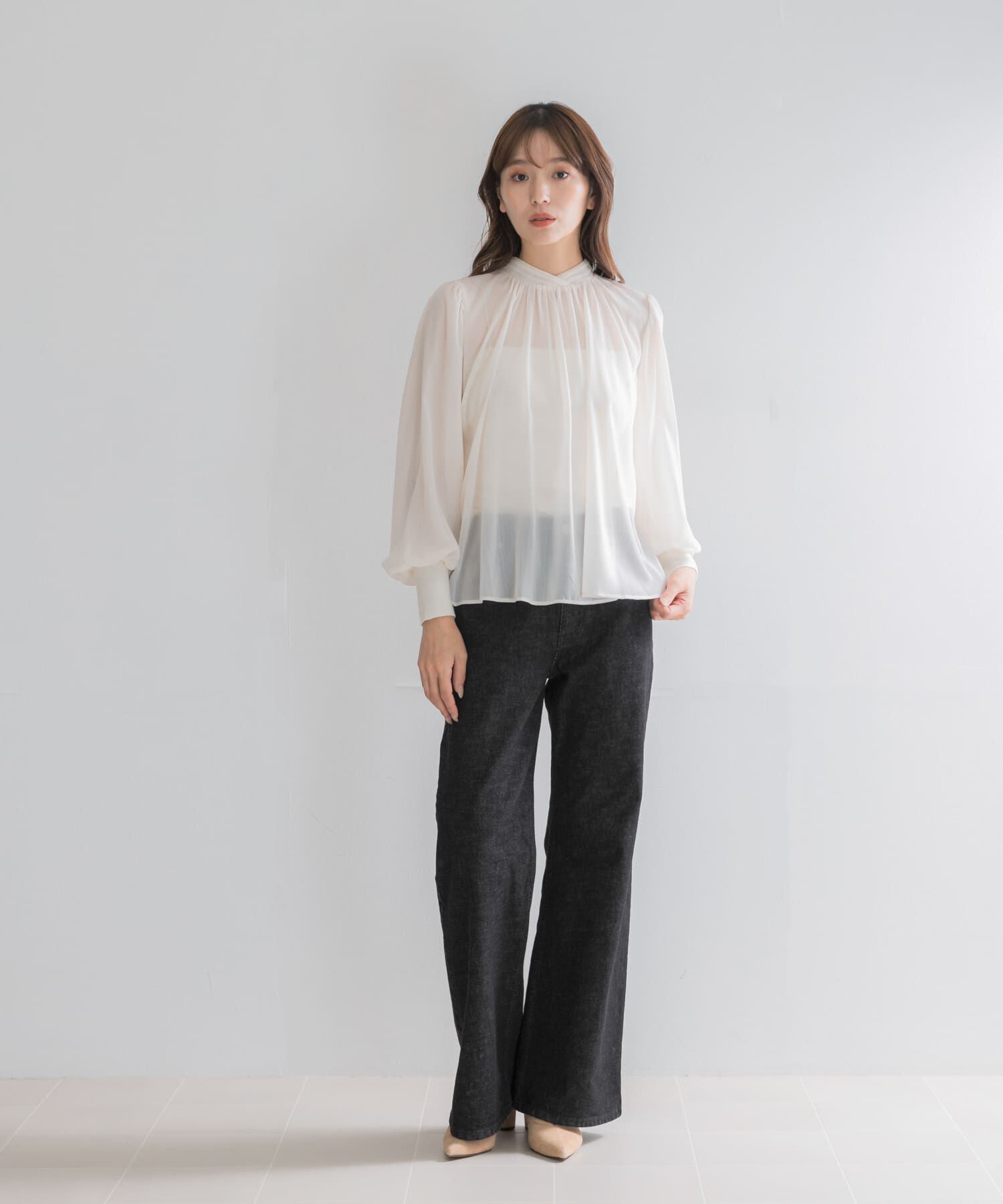 URBAN RESEARCH ROSSO「ハイネックボリュームスリーブブラウス」|シャツ・ブラウス|