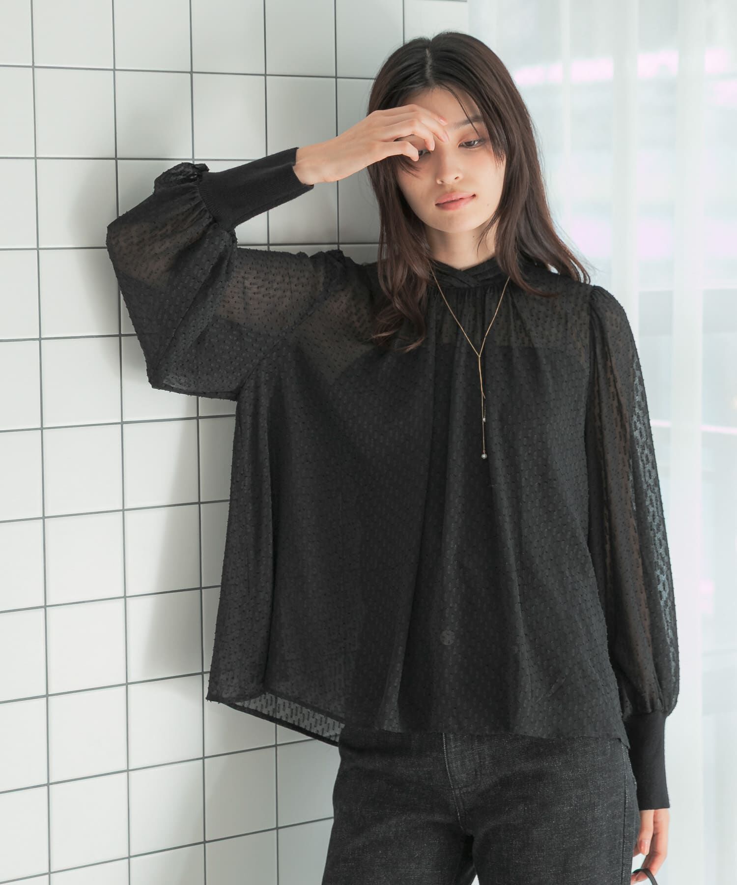 URBAN RESEARCH ROSSO「ハイネックボリュームスリーブブラウス」|シャツ・ブラウス|