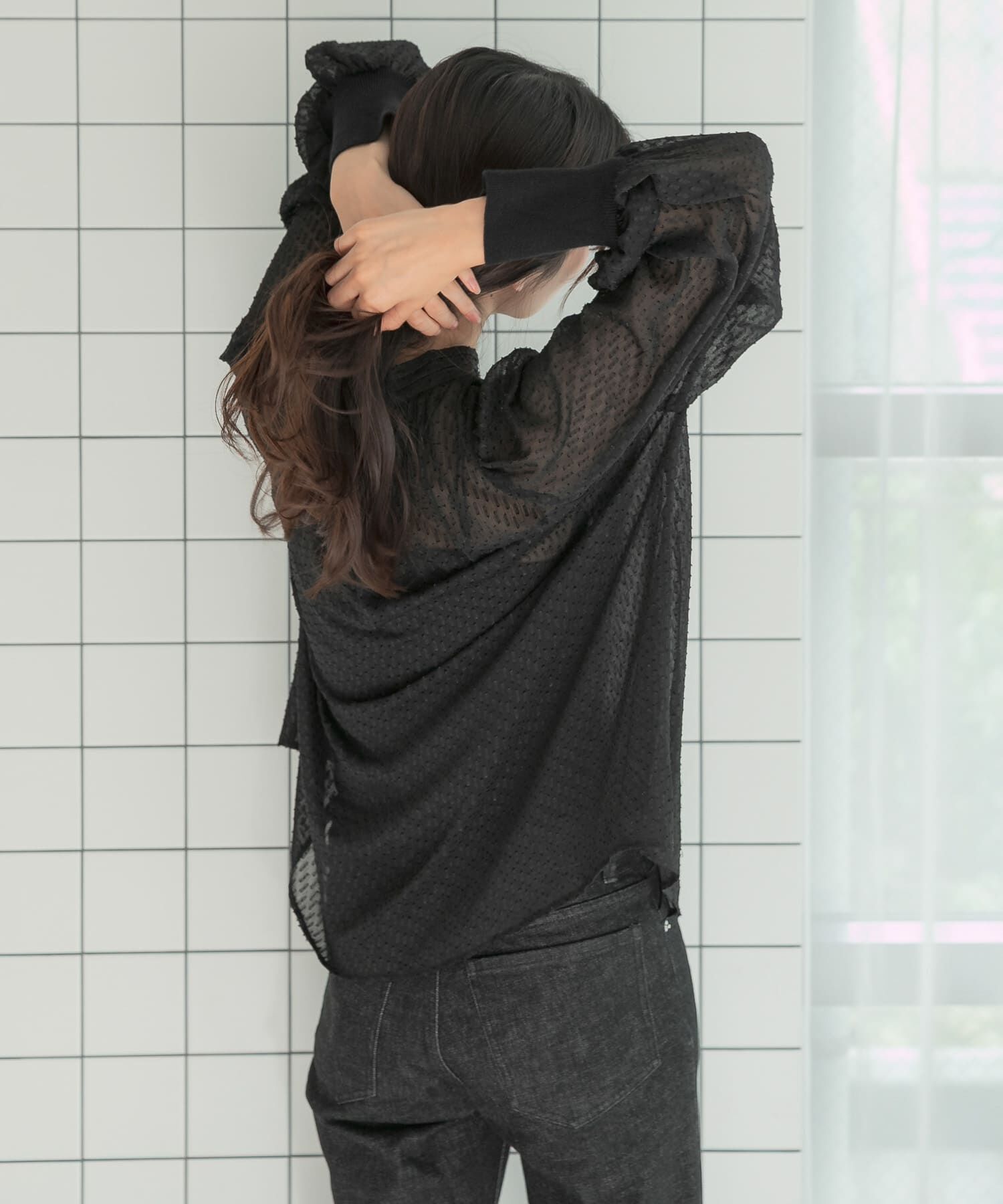 URBAN RESEARCH ROSSO「ハイネックボリュームスリーブブラウス」|シャツ・ブラウス|