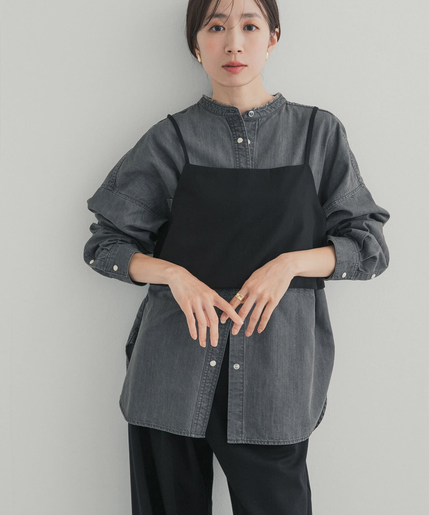 URBAN RESEARCH DOORS「デニムバンドカラーシャツ」|シャツ・ブラウス|