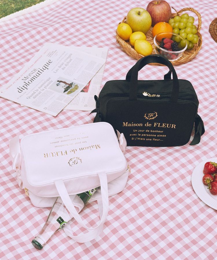 Maison de FLEUR「【保冷機能付き】サテンサイドリボン保冷バッグ」|トートバッグ|