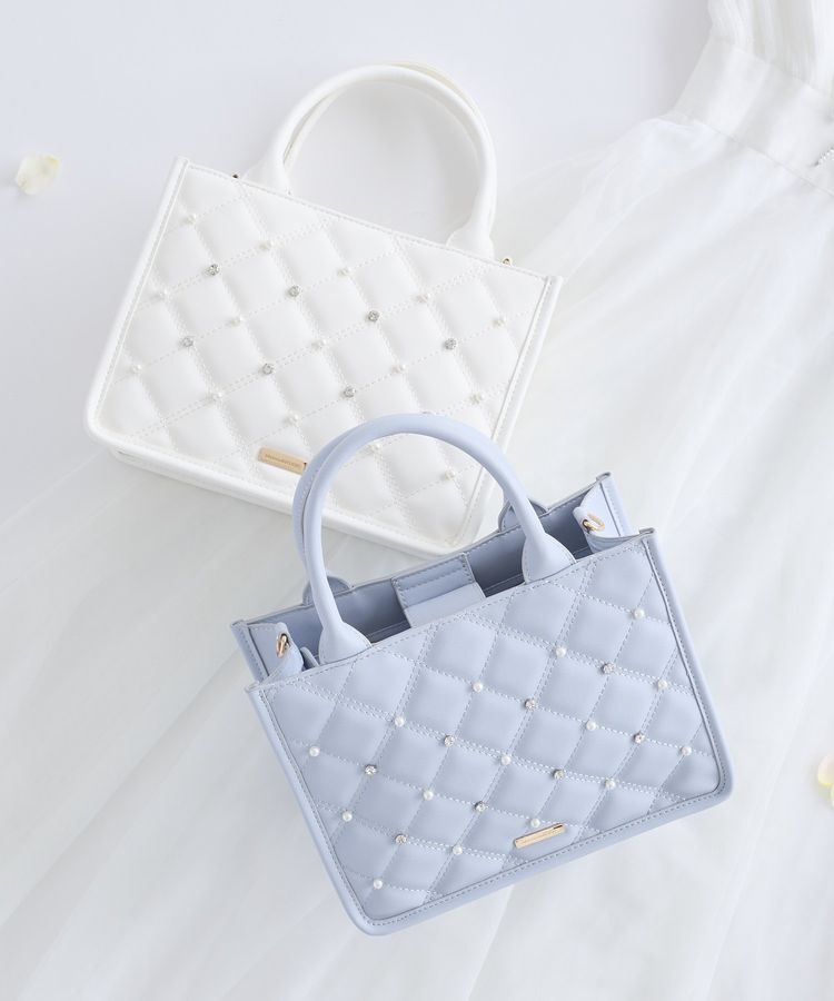 Maison de FLEUR「パールビジューキルティングスクエアショルダー」|ショルダー・メッセンジャー|