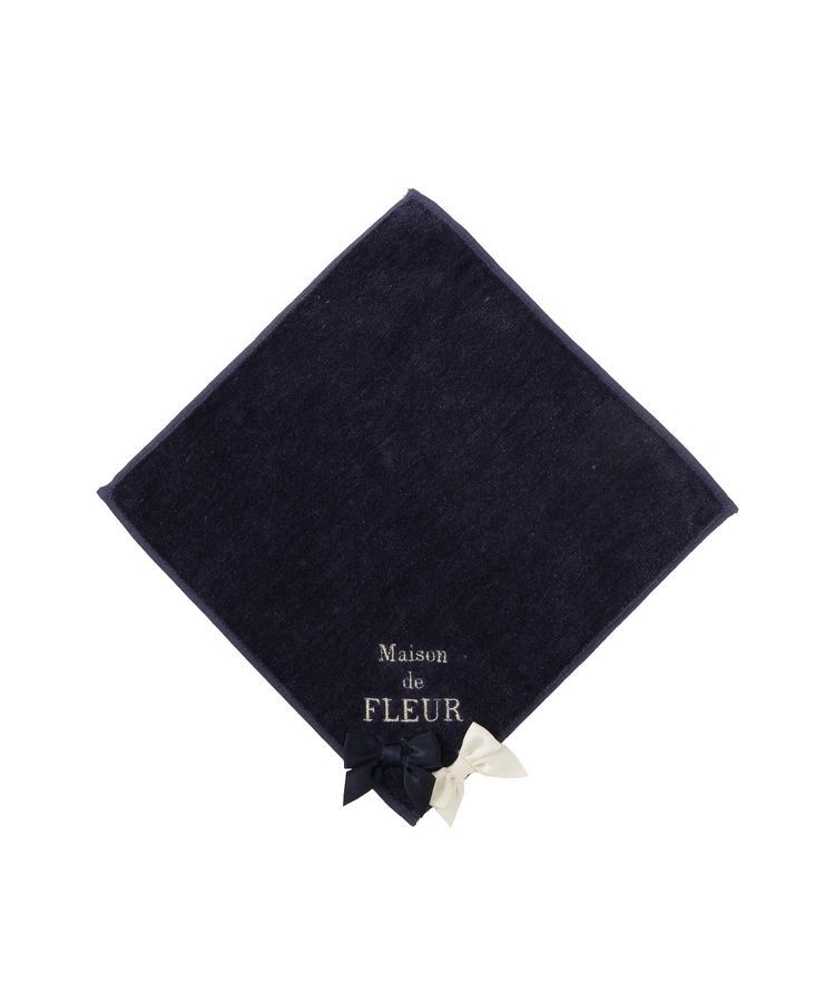 Maison de FLEUR「バイカラーリボンタオルハンカチ」|ハンカチ|