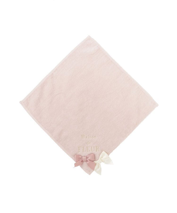 Maison de FLEUR「バイカラーリボンタオルハンカチ」|ハンカチ|