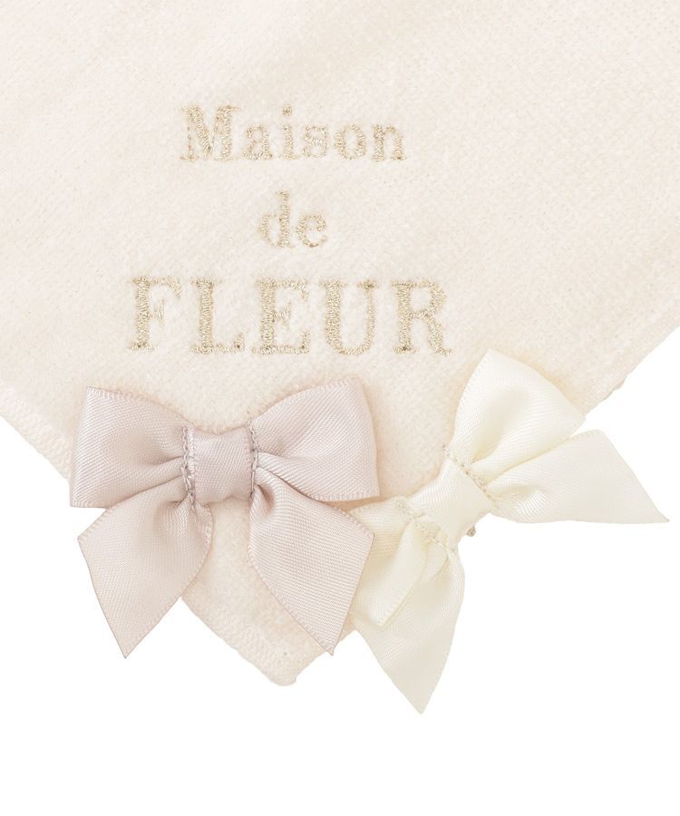 Maison de FLEUR「バイカラーリボンタオルハンカチ」|ハンカチ|
