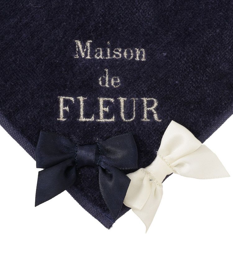 Maison de FLEUR「バイカラーリボンタオルハンカチ」|ハンカチ|