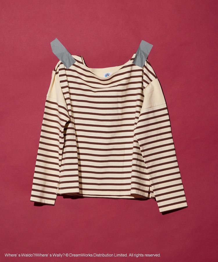 AMERICAN HOLIC「【WHERE'S WALLY?】ボートネックボーダーロンTEE」|Tシャツ・カットソー|Ecru