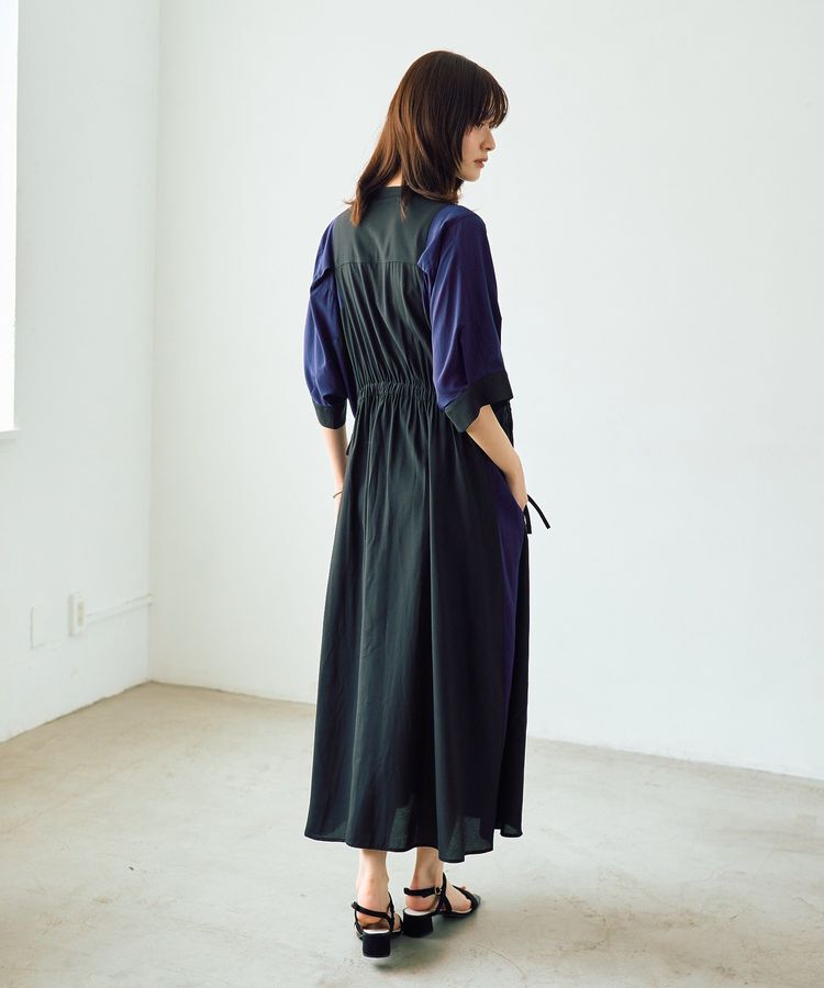 Editt by YECCA VECCA「配色デザインシャツワンピース」|ワンピース|