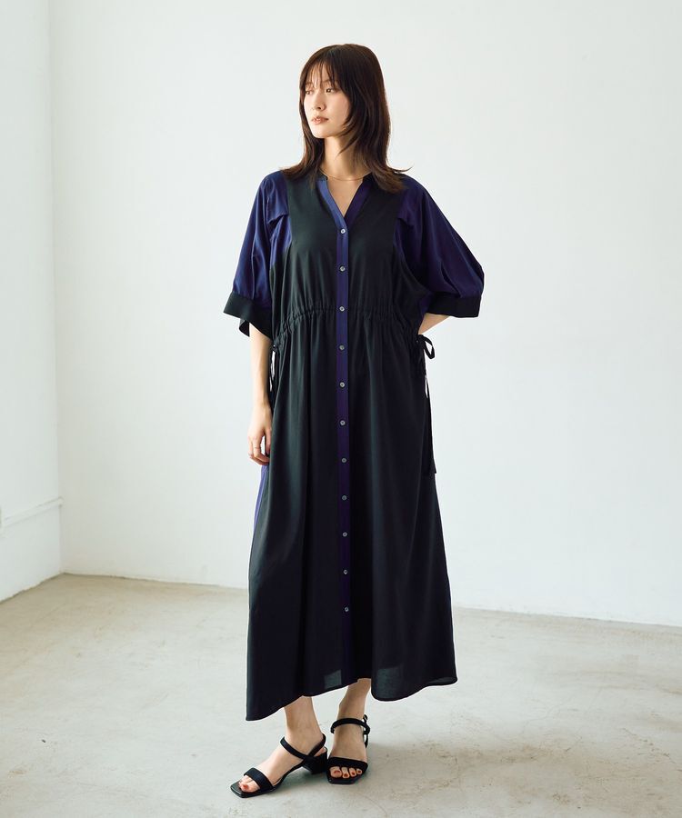 Editt by YECCA VECCA「配色デザインシャツワンピース」|ワンピース|
