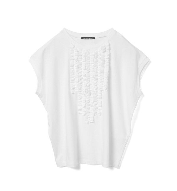 mizuiro ind「mizuiro ind フレンチスリーブフリルプルオーバー」|Tシャツ・カットソー|