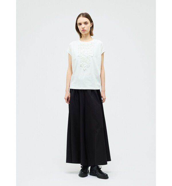 mizuiro ind「mizuiro ind フレンチスリーブフリルプルオーバー」|Tシャツ・カットソー|