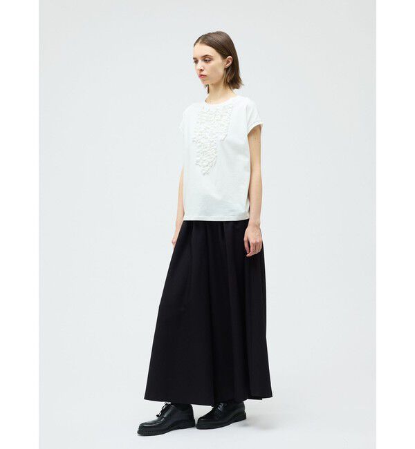 mizuiro ind「mizuiro ind フレンチスリーブフリルプルオーバー」|Tシャツ・カットソー|