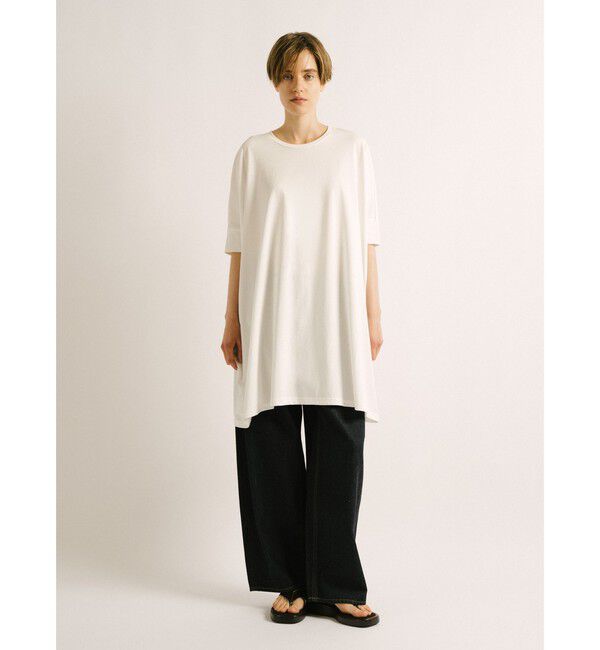 mizuiro ind「mizuiro ind ワイドクルーネックチュニック」|Tシャツ・カットソー|