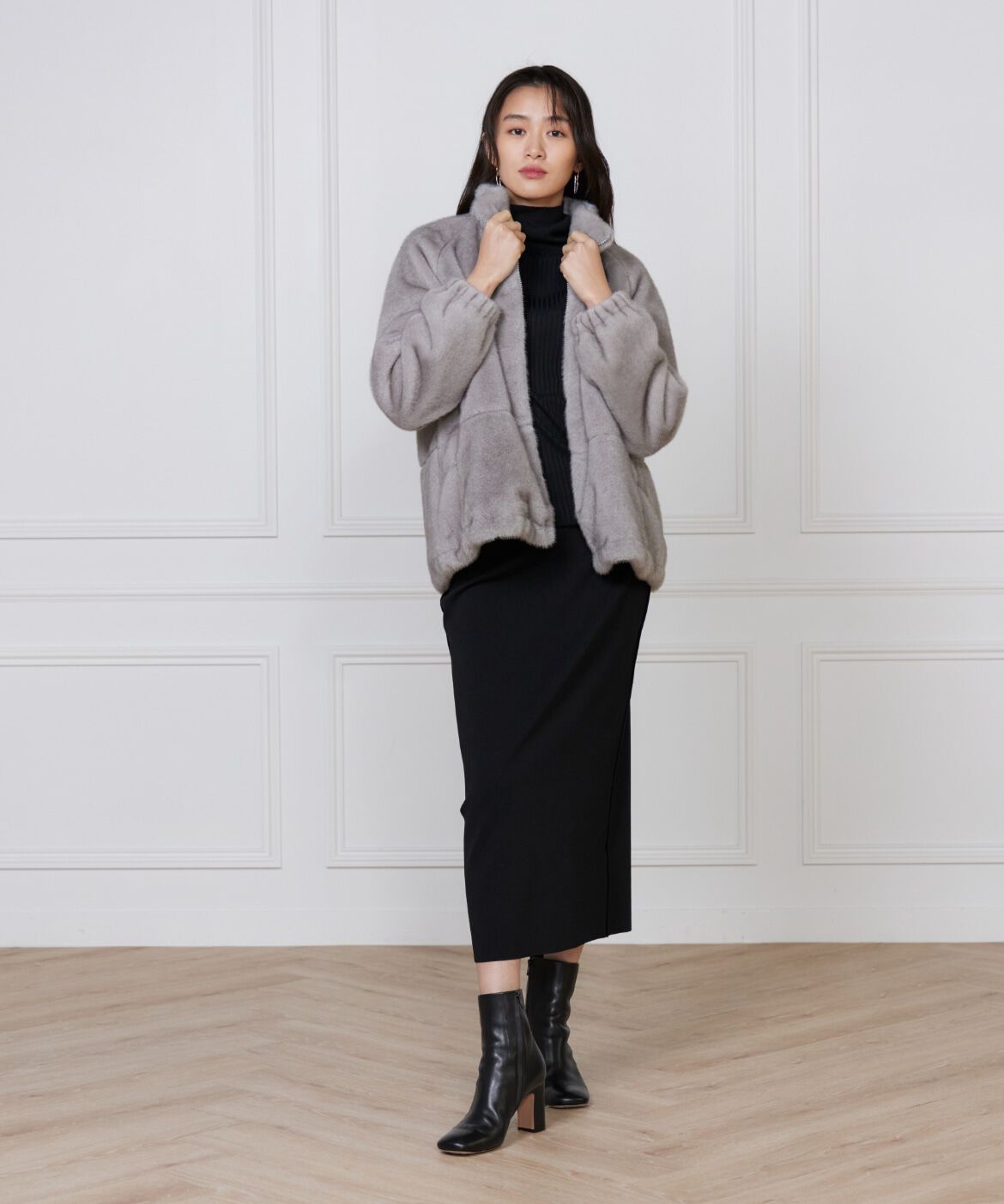 Le Souk「《大きいサイズ》フェイクファースタンドブルゾン」|その他|