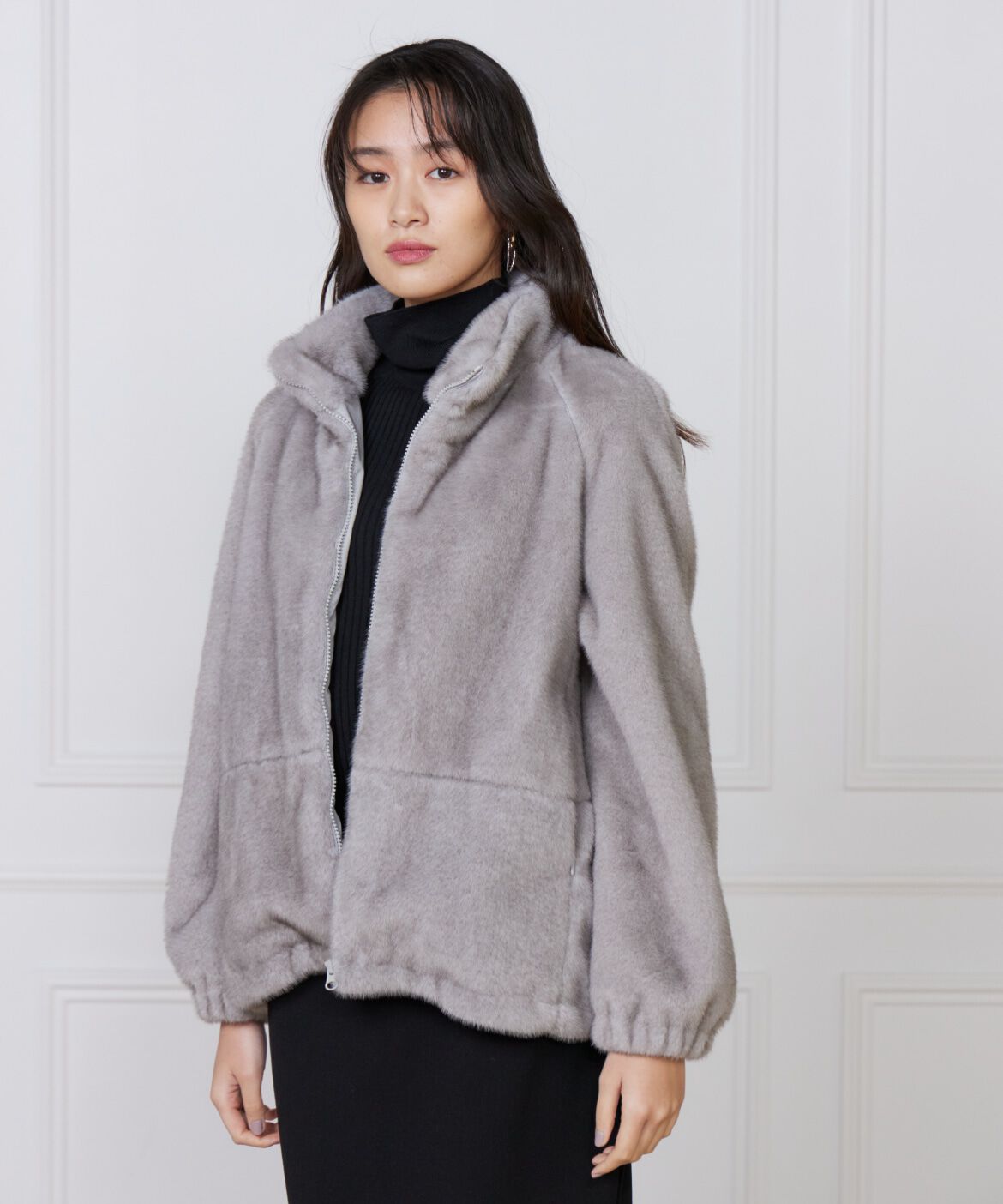Le Souk「《大きいサイズ》フェイクファースタンドブルゾン」|その他|