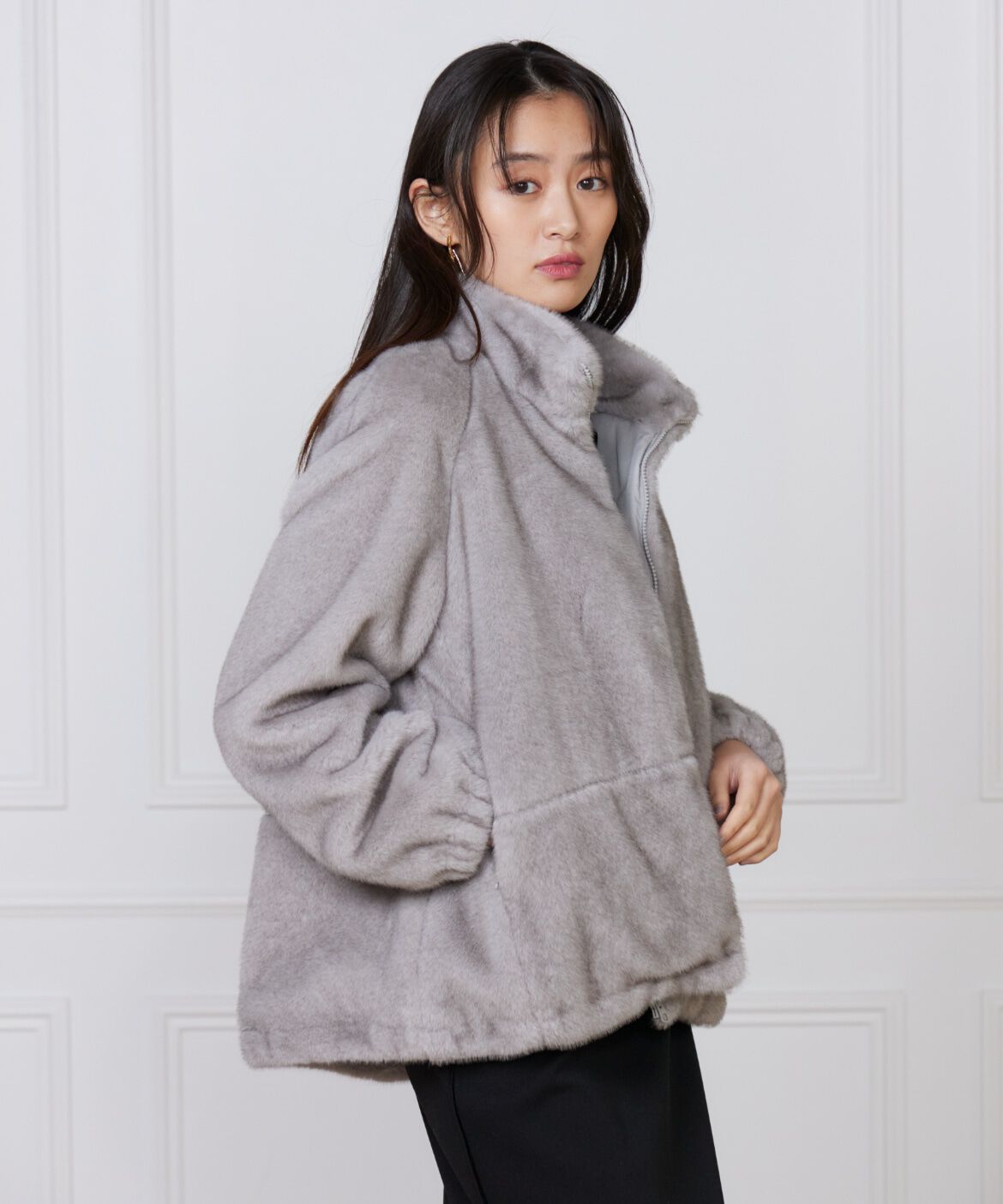 Le Souk「《大きいサイズ》フェイクファースタンドブルゾン」|その他|